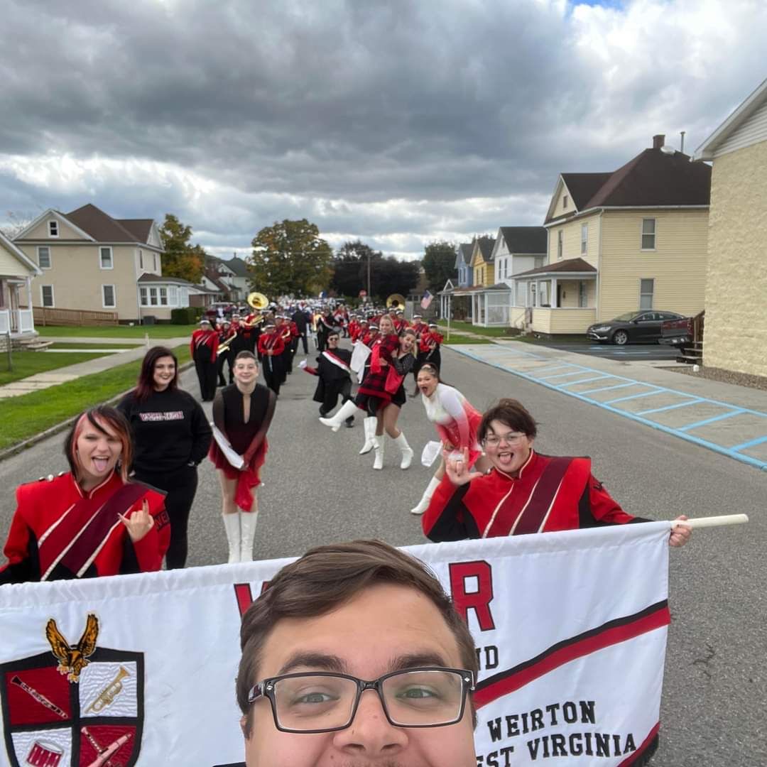 Torres snapped a selfie with the band before competing in the 85th Mountain State Forest Festival in Elkins, W.Va. for the first time if 50 years. Photo used with permission of Doug Torres.