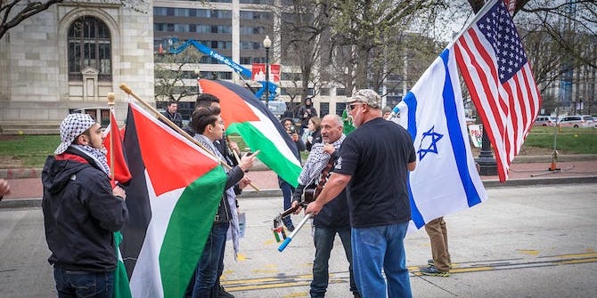 Protestors in support of Israel and Palestine clash in the United States. Source: Ted Eytan, CC License