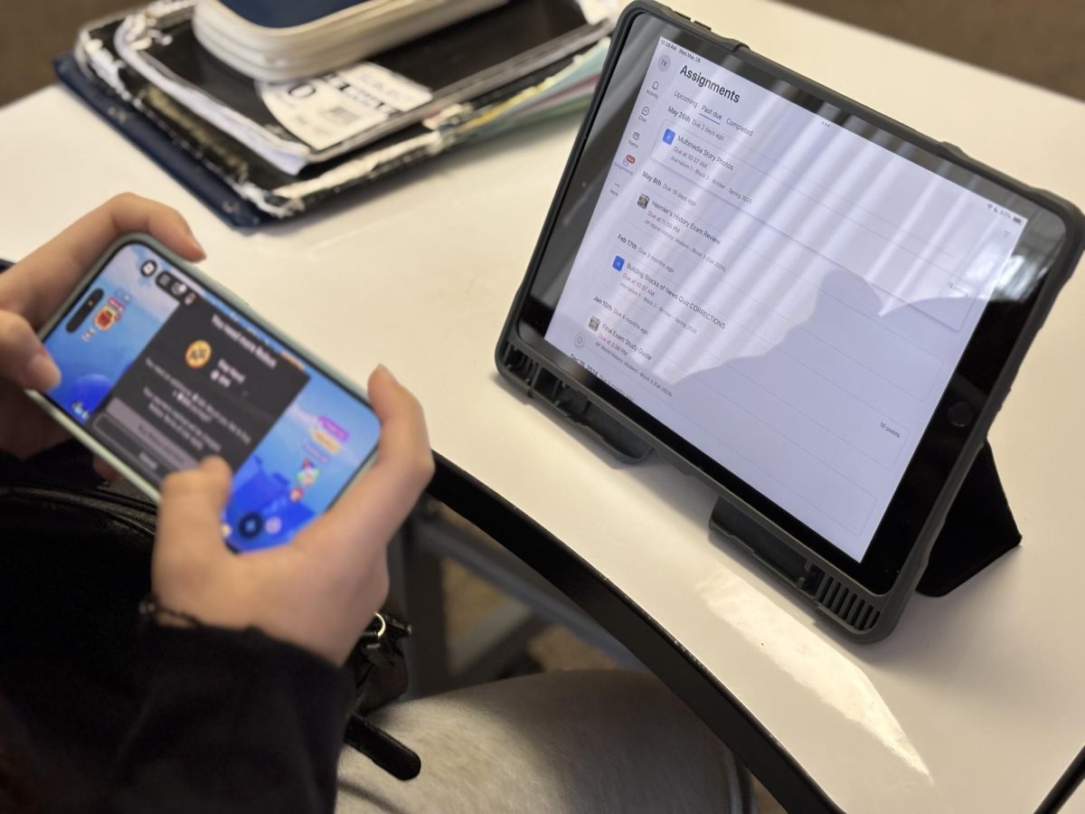 Student spends time on phone, procrastinating doing work and past due assignments